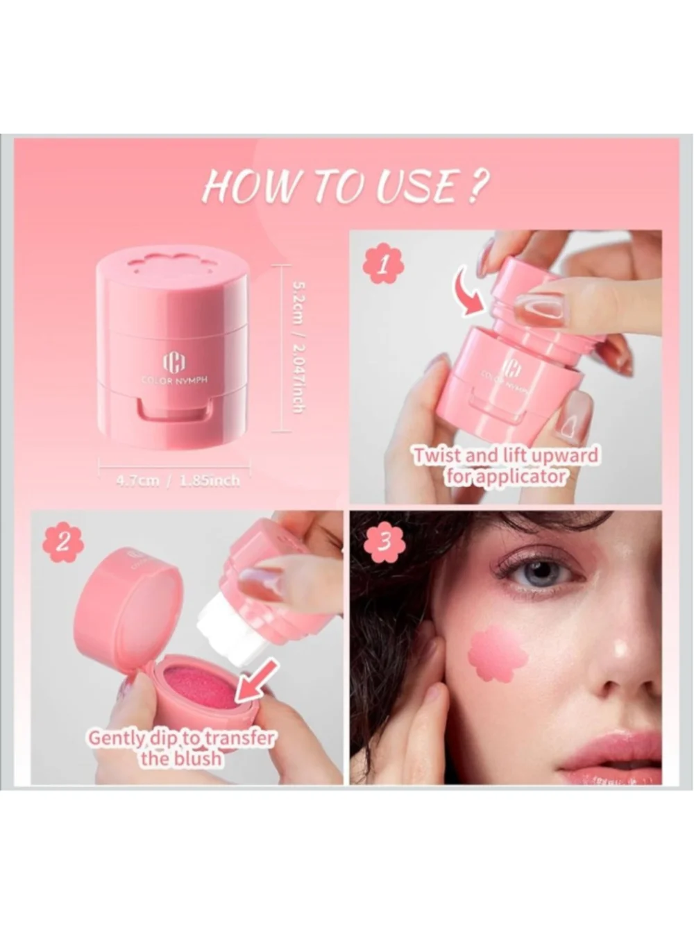 Color Nymph Liquid Blush Stamp - Multi-Use Face Blusher - Misty Rose